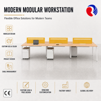 Système de cloisonnement acoustique modulaire moderne pour bureau avec panneau en verre réglable et base autoportante pour poste de travail