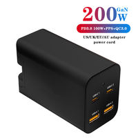 Mini GaN 4-in-1 4-Port USB-C PD100W PD3.0 USB-A 22.5W QC3.0 Pengisi Daya Lipat Tahan Api Ramah Lingkungan untuk Laptop, Ponsel, Kamera