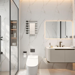 Plafond mural en vinyle de luxe étanche 2440*1220*4mm personnaliser panneau UV ignifuge antidérapant panneau mural Spc pour salle de bain - Product Image 1