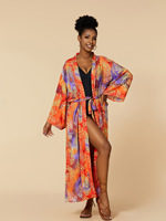 2023 nouveau coton imprimé fleuri Cardigan vacances crème solaire couvertures et caftan