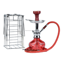 Offre Spéciale Maya Verre Narguilé Shisha Set Portable Carré Cage Givré En Alliage De Zinc Tige Bouteille En Verre-Vente En Gros
