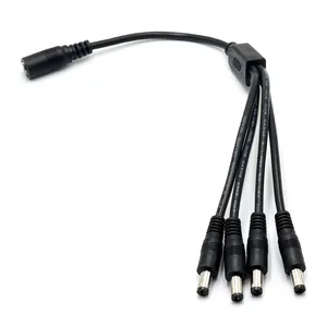 5.5x2.1mm femmina DC 1 a 4 vie cavo Splitter di alimentazione dc 1 femmina a 8 maschio cavo di controllo splitter di potenza di uscita