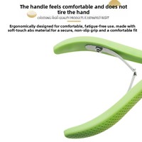 Kit de coupe-cuticules et repousse-cuticules en acier inoxydable avec manche vert antidérapant en silicone – Outils de manucure professionnels pour salon de beauté