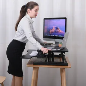 高度可调的站立式办公桌站立式笔记本电脑桌紧凑型台式计算机工作站，可站立式台式提升板