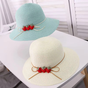 Sombrero de <span class=keywords><strong>Paja</strong></span> Ecológico Plegable con Visera para el Sol, Ideal para Viajes, Playa, Sombrero de <span class=keywords><strong>Paja</strong></span> con Diseño de Fresa - Product Image 4