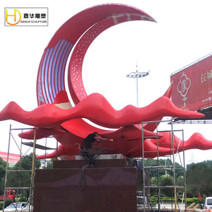 Escultura Abstracta Geométrica de Luna en Acero Inoxidable Jiahua, para Exteriores, Montaje en Suelo, Gran Tamaño, Arte Decorativo - Product Image 4