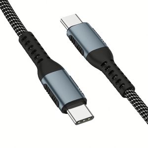 สายชาร์จเร็ว USB-C แบบไนลอนผสมอะลูมิเนียม ทองแดงแท้ 6 ฟุต/2 เมตร รองรับ PD 100W พร้อมชิปอัจฉริยะ E-Marker สำหรับ iPhone ความยาว 1 เมตร - Product Image 1
