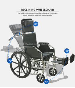 Cao trở lại ngả Hướng dẫn sử dụng Xe Lăn Nhôm nhẹ và bền commode với các tính năng thoải mái - Product Image 3