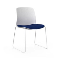 Chaise de formation moderne pour la maison, l'école et le bureau, empilable, en plastique, avec coussin en éponge confortable pour la salle à manger