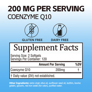 Cápsulas de CoQ10 Más Vendidas, Absorción Mejorada con Aceite de Oliva, Ayuda a Reponer los Niveles de CoQ10 en la Sangre, Promueve la Salud del Corazón - Product Image 2