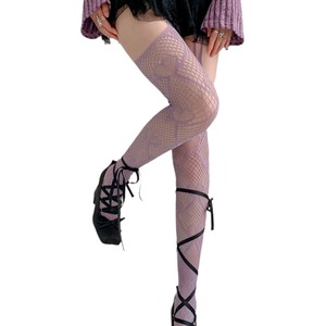 Heart Shaped Suspender Fishnet Stockings Women Ultra Thin 0D Black Transparent Pantyhose With Lace Design - Product Image 5