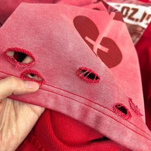 Wholesale Sweatsuits 2 Piece Set Streetwear Wide Leg <b>Sweatpants</b> And Hoodie Set Distressed Acid Wash <b>Oversized</b> Tracksuit For Men - Product Image 3