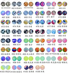 Wholesale Custom 15 mm Football Printed cartoon hexagon letter Round flower Silicone Teething Focal Beads Bulk for pen making