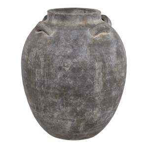 Vaso in ceramica grigio con manici multipli, decorativo da tavolo per soggiorno, camera da letto, ufficio - Product Image 4