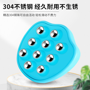 Handheld Cat Paw <b>Roller</b> Massager 10 Beads 304 Stainless Steel Portable For Head Neck Waist <b>Back</b> Legs Feet Massage - Product Image 4