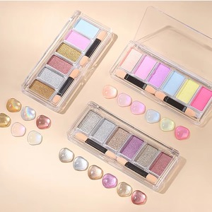 Poudre magique miroir solide 6 couleurs/ensemble pour la décoration des ongles, paillettes acryliques Aurora, poudre holographique chromée pour manucure - Product Image 2