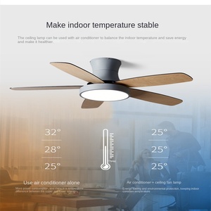 พัดลมเพดาน BlDC แบบกลับด้านได้พัดลมติดเพดานแบบ3ใบพัด ABS มีรีโมทคอนโทรลและไฟ - Product Image 2