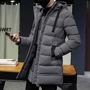Italia calidad Jaqueta sintética de Nylon de invierno largo Puffy con capucha abajo chaqueta abrigo para los hombres