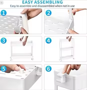 Estantes para carros, estantes de almacenamiento para sala de estar multicapa para el suelo del hogar, estantes estrechos para <span class=keywords><strong>baño</strong></span>, artículos diversos - Product Image 4