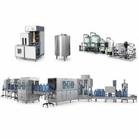 Ligne de production d'eau pure en bouteilles de 20 L avec machine de désinfection, rinçage, remplissage et scellage automatiques à 300 BPH pour usine de boissons