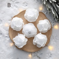 Boules de Noël en forme de pétales blancs, décorations suspendues pour l'arbre de Noël, décoration de fête