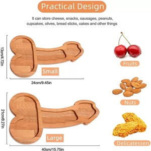 Planche à apéritif rectangulaire en bois massif de 1,2 cm d'épaisseur, plateau de présentation alimentaire, plateau à <span class=keywords><strong>fromage</strong></span> et charcuterie, plateau de service de cuisine - Product Image 2