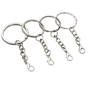 Metal Key Chains With Chain And Lobster Clasp Round Brass Keyring For DIY Jewelry Keychain Accessories - Product Image 4