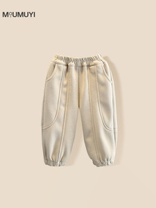 <span class=keywords><strong>Pantaloni</strong></span> Invernali per Ragazzi 2025 Nuova Collezione in Cotone Felpato Ispessito Stile Casual Coreano con Coulisse <span class=keywords><strong>Pantaloni</strong></span> Sportivi Rivestiti in PU - Product Image 2