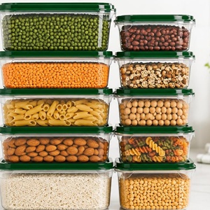 Juego de Recipientes de Plástico para Alimentos con Tapas, 17 Piezas, Libres de BPA, Caja de Almacenamiento Personalizada para Cocina, Recipiente Transparente para Alimentos - Product Image 5