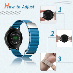 Pulsera de cuero de 20mm y 22mm, correa de lazo magnético, correa de lujo para Samsung HUAWEI Amazfit <span class=keywords><strong>Garmin</strong></span>, <span class=keywords><strong>accesorios</strong></span> para reloj inteligente - Product Image 3