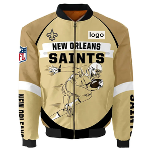 Giacca Invernale Antivento alla Moda, Giacca <span class=keywords><strong>da</strong></span> <span class=keywords><strong>Football</strong></span> Americano con Stampa 3D di Tutte le 32 Squadre, Giacca Sportiva per Uomo - Product Image 3