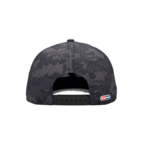 หมวกเบสบอล 6 แผง ผ้าโพลีเอสเตอร์กันน้ำ ตกแต่งด้วยแผ่นยาง TCAP China Custom - Product Image 5