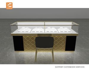 パーソナライズされた高級エコフレンドリーなステンレス製ジュエリーディスプレイショーケース、ダイヤモンドゴールドジュエリー工場直送用LED照明付き - Product Image 3