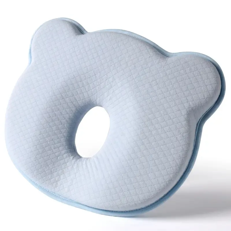 Almohada de bebé de espuma viscoelástica con patrón de oso superventas 200TC tejido recién nacido estilo coreano multifuncional Dropship