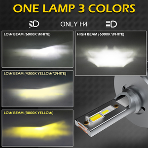 Focos led 3 colores para automovile h4 h7 h11 led 16000 lumens - Product Image 3
