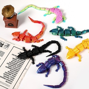 Lagarto Impreso en <span class=keywords><strong>3D</strong></span>, Modelos de Cocodrilo Articulados, Figuras de Lacerezos con Articulaciones Flexibles, Impresión <span class=keywords><strong>3D</strong></span> Económica, Alivio del Estrés - Product Image 1