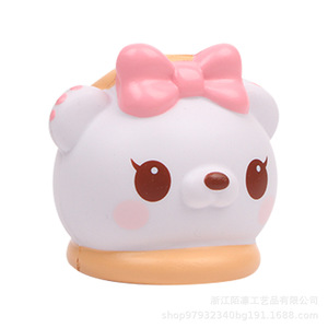 Oso de espuma de poliuretano con lazo rosa, juguete antiestrés de rebote lento para niñas de 5 a 7 años - Product Image 4