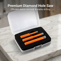 Jeu de forets diamantés Funlin FLB003HT-ZT2, forets à noyau en acier allié pour le perçage de carreaux avec tige de 3/8 pouces, longueur personnalisable