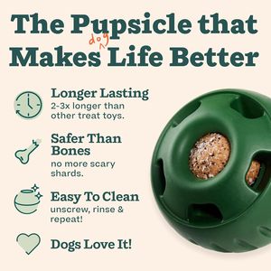 Jouet interactif longue durée pour chien, balle à friandises, jouet à lécher en silicone de qualité alimentaire écologique pour grands chiens - Product Image 3