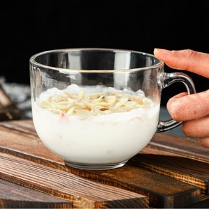 Sublimación <span class=keywords><strong>Desayuno</strong></span> Té de la leche Taza de café Taza 14oz 15oz Taza de café de vidrio transparente Taza con asa Tapa y cuchara de madera de bambú - Product Image 5