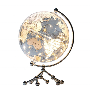 Globo da tavolo illuminato trasparente da 8 pollici con mappa dettagliata perfetta per l'apprendimento geografico per l'ufficio e la casa - Product Image 1