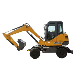 Excavadora de Ruedas Ligera XE60W con Dirección Flexible y Pala Cargadora para Limpieza de Zanjas en Ingeniería Urbana - Product Image 1
