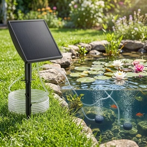 Factory Direct Solar Powered Oxygen <b>Pump</b> Built-in <b>Battery</b> Backup Silent Aerator Garden Pond Outdoor Fishing Oxygen Supply - Product Image 2
