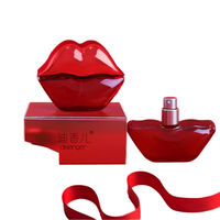 Eau de Parfum pour Femme 30ml, Notes Fruitées, Florales, Agrumes et Boisées, Vaporisateur Longue Durée, Flacon en Verre en Forme de Lèvres Rouges, en Boîte, pour Vente en Gros