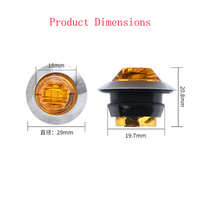 Indicateur LED 12V/24V rond pour feux de position latéraux de remorque jaune blanc rouge clignotant pour camions Nouveaux feux de gabarit