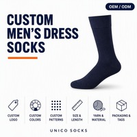 Chaussettes habillées sur mesure pour hommes, longueur mi-mollet, bleu marine, tricot fin, bord élastique, talon et bout renforcés, formelles