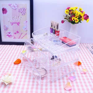 Claro acrílico organizador de maquillaje con <span class=keywords><strong>2</strong></span> cajones lápiz labial titular maquillaje cepillo organizador caja de maquillaje - Product Image 4
