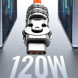 Cable de Carga Rápida USB 3.0 Tipo-C de 120W 5A con Cabezal Metálico Giratorio de 180 Grados y Diseño en Ángulo para Cables de Datos Gruesos - Product Image 6