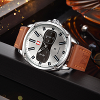 Montre de tableau de bord de voiture NS Never Stop N925 au design unique, style cadran de montre, quartz, cuir, pour hommes, affichage de la date, étanche 30M