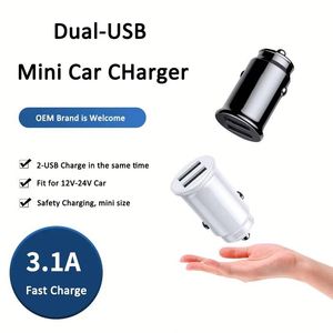 ที่ชาร์จโทรศัพท์ในรถยนต์แบบพกพา 3.1A 15W ช่องเสียบ USB 2 ช่อง ที่ชาร์จในรถยนต์ QC3.0 ที่ชาร์จในรถยนต์แบบ USB คู่ - Product Image 3